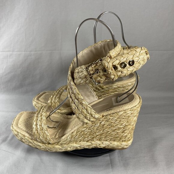 Dolce Vita Women's LT Natural Raffia ALDONA Wedge Sandals Shoe Size 12-NEW - Picture 3 of 8